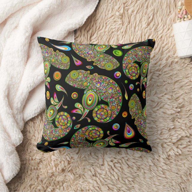 Chameleon Psychedelic Fantasy Cushion (Blanket)