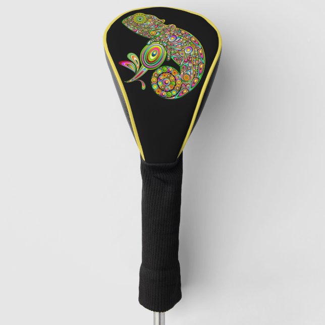 Chameleon Psychedelic Fantasy Golf Head Cover (Front)