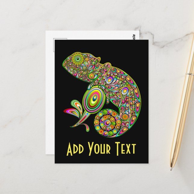 Chameleon Psychedelic Fantasy Postcard (Front/Back In Situ)