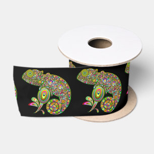 Chameleon Psychedelic Fantasy Satin Ribbon