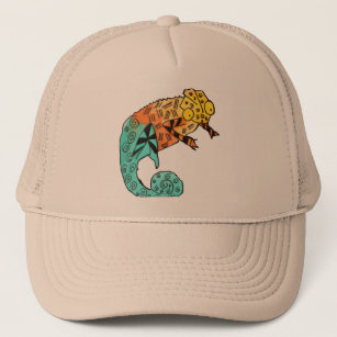 Chameleon reptile ink trucker hat