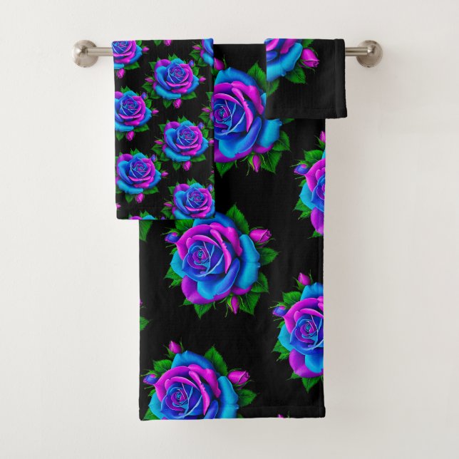 Chameleon rose bath towel set (Insitu)