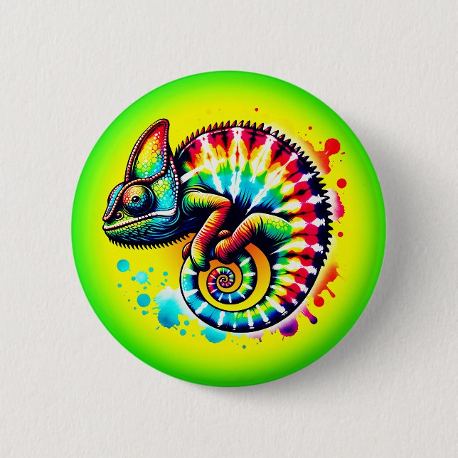 Chameleon Tie-Dye   6 Cm Round Badge (Front)
