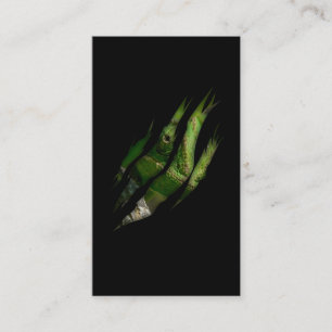 Chameleon Torn Art Animal Lizard Business Card