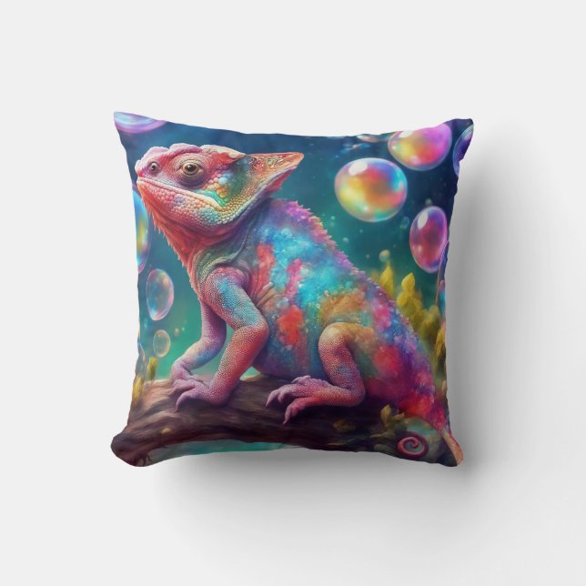 Chameleon with bubbles cushion (Front)