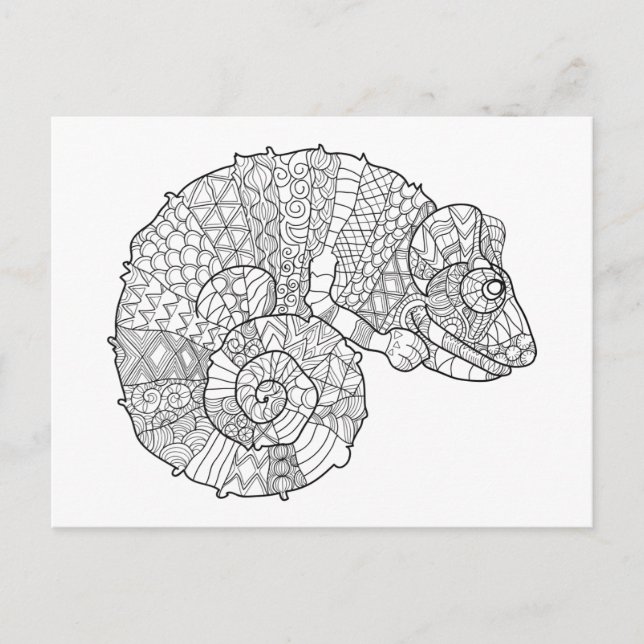 Chameleon Zendoodle Postcard (Front)