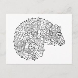 Chameleon Zendoodle Postcard