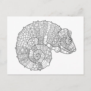 Chameleon Zendoodle Postcard
