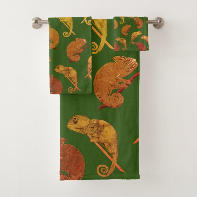 Chameleons  bath towel set (Insitu)