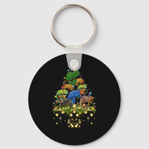 Chameleons Christmas Tree Lights Holiday Chameleon Key Ring