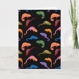 Chameleons Colourful Reptile Lizards Kids  Card