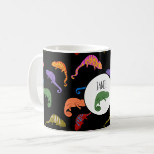Chameleons Colourful Reptile Lizards Kids Name Coffee Mug