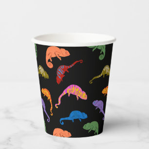 Chameleons Colourful Reptile Lizards Kids Paper Cups