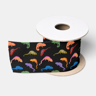 Chameleons Colourful Reptile Lizards Kids Satin Ribbon