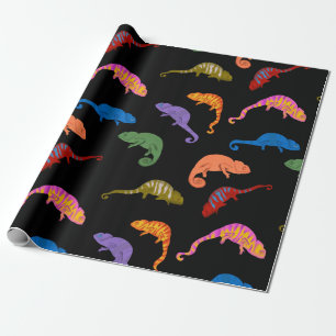 Chameleons Colourful Reptile Lizards Kids Wrapping Paper