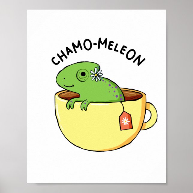Chamo-meleon Animal Tea Pun Poster (Front)