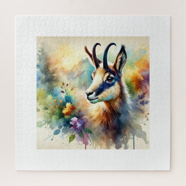 Chamois 111024AREF135 - Watercolor Jigsaw Puzzle (Vertical)