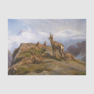 Chamois Goats in the Mountains (by Rosa Bonheur) Tissue Paper