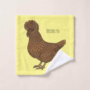 Chamois polish chicken cartoon illustration  bath towel set