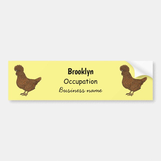 Chamois polish chicken cartoon illustration  bumper sticker (Front)