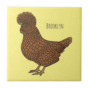 Chamois polish chicken cartoon illustration ceramic tile