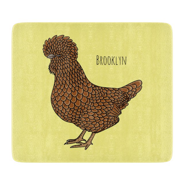 Chamois polish chicken cartoon illustration  cutting board (Front)
