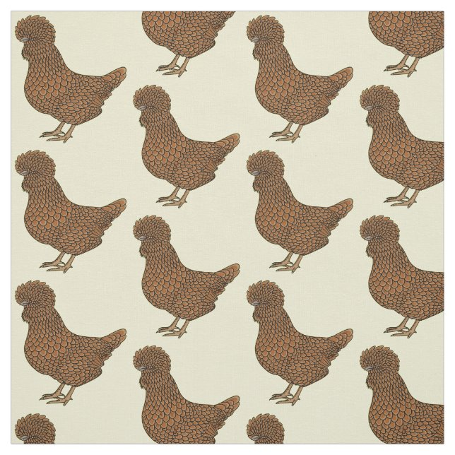 Chamois polish chicken cartoon illustration  fabric (Swatch)