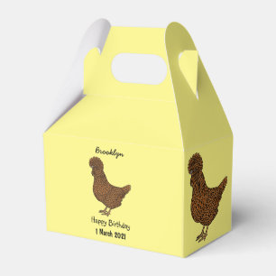 Chamois polish chicken cartoon illustration favour box