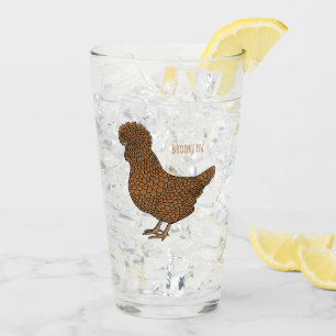 Chamois polish chicken cartoon illustration  glass