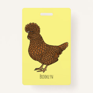 Chamois polish chicken cartoon illustration  ID badge