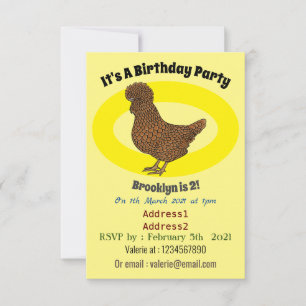 Chamois polish chicken cartoon illustration invitation