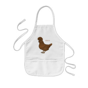 Chamois polish chicken cartoon illustration kids apron