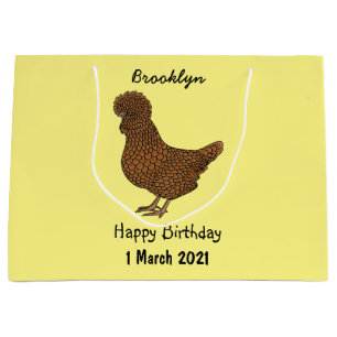 Chamois polish chicken cartoon illustration large gift bag