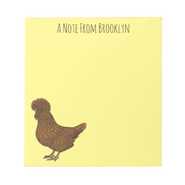 Chamois polish chicken cartoon illustration notepad (Front)