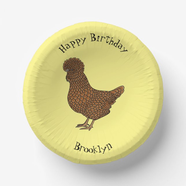 Chamois polish chicken cartoon illustration paper plate (Front)