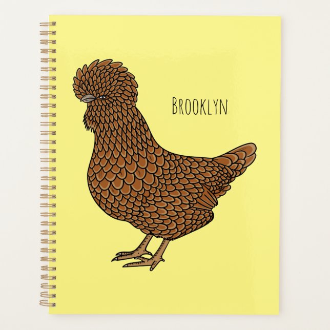 Chamois polish chicken cartoon illustration planner (Front)