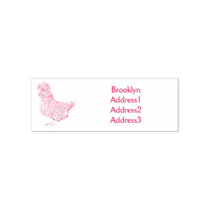 Chamois polish chicken cartoon illustration  self-inking stamp