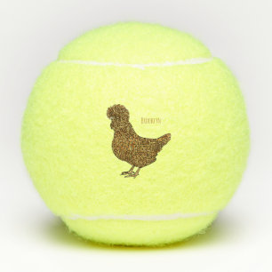 Chamois polish chicken cartoon illustration  tennis balls