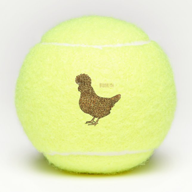 Chamois polish chicken cartoon illustration  tennis balls (Front)
