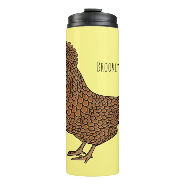 Chamois polish chicken cartoon illustration thermal tumbler (Front)