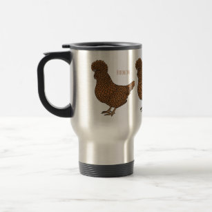Chamois polish chicken cartoon illustration travel mug