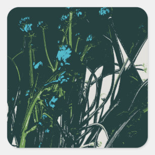 chamomile blue mood square sticker