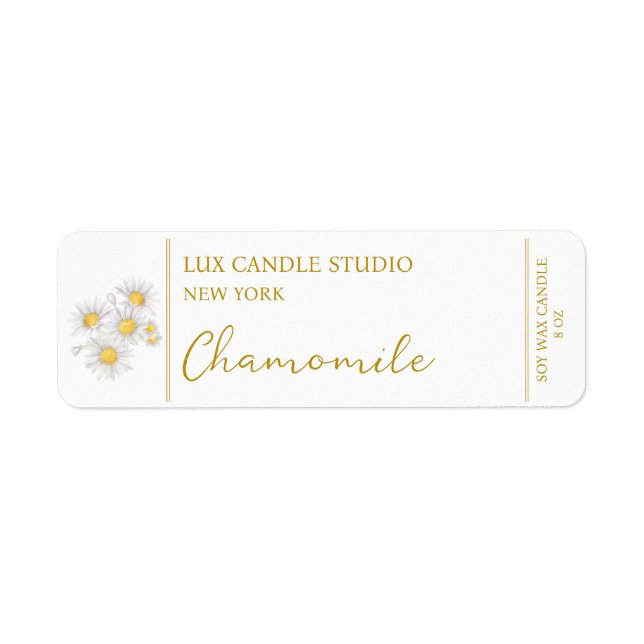 Chamomile Candle Label Return Address Label (Front)