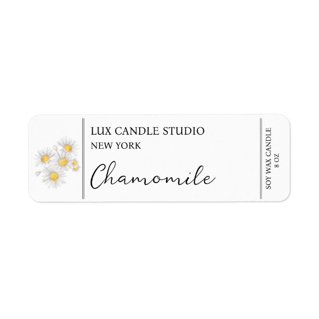 Chamomile Candle Label Return Address Label (Front)