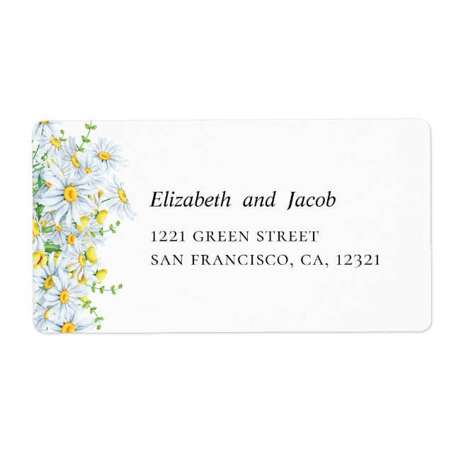 Chamomile. Country flowers. Floral wedding address (Front)
