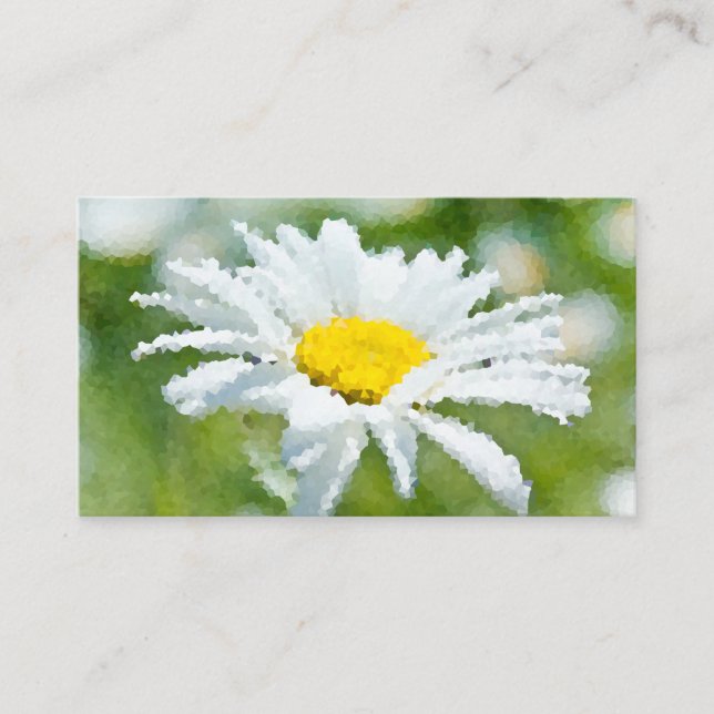 Chamomile daisy flower oil painting effect sunny d business card (Front)