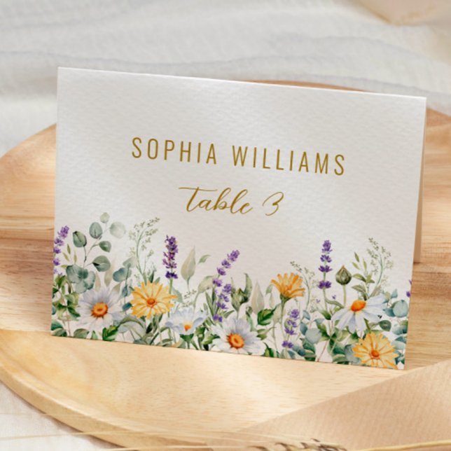 Chamomile & Eucalyptus Wedding Place Card (Creator Uploaded)