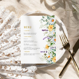 Chamomile & Eucalyptus Wildflowers Wedding Menu