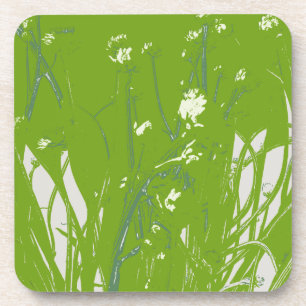 chamomile field green coaster