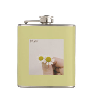 “Chamomile Floral Vinyl Flask – ‘For You’ 